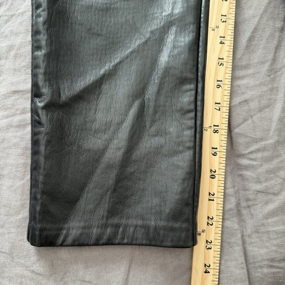 Aritzia Wilfred Faux Leather Pants Straight Leg Black Cropped Size 4 - Picture 6 of 10